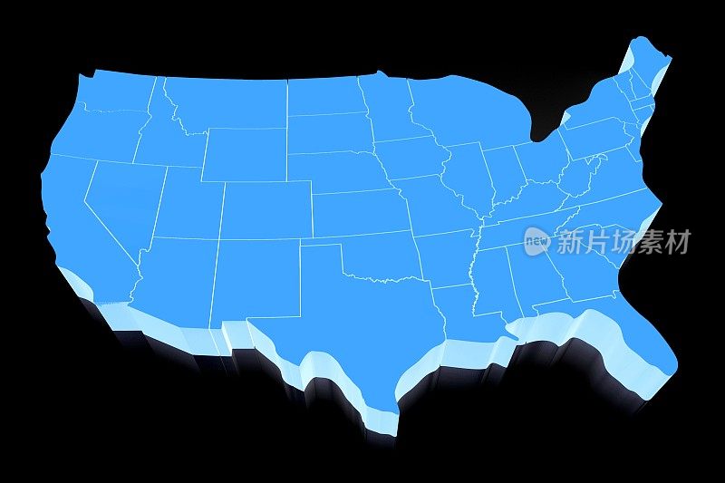 美国(USA) 3D地图